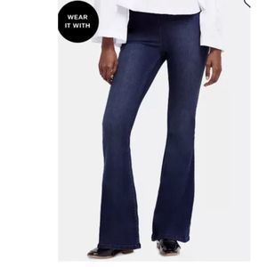 Free People Dark Indigo Flare Jeans